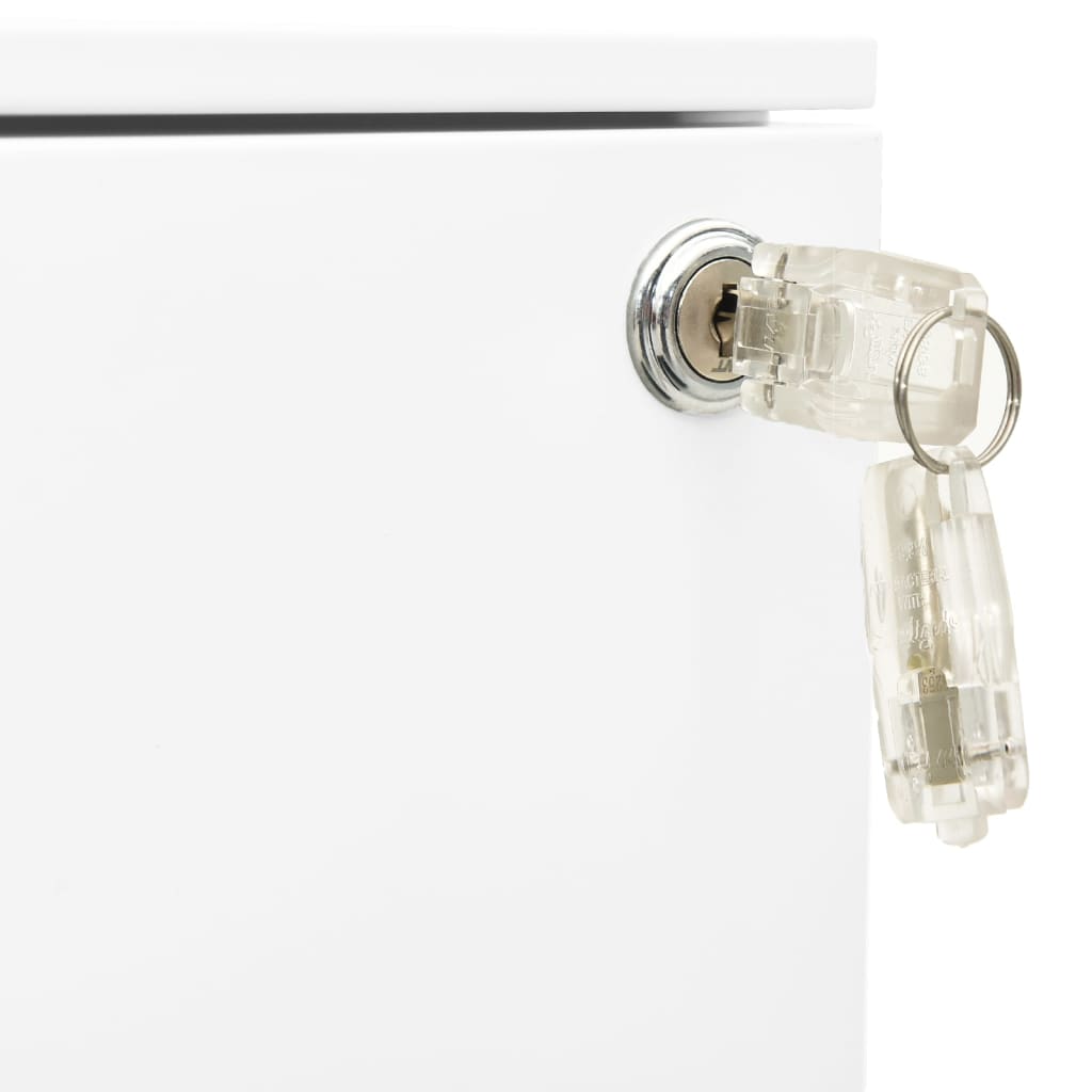 vidaXL Aktenschrank mit Rollen Weiß 39x45x67 cm Stahl