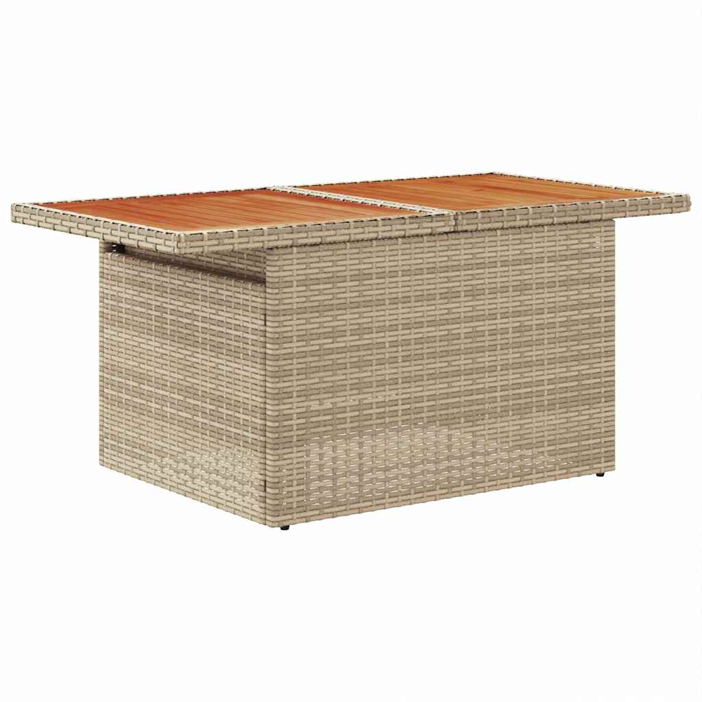 Garten-Sofa-Set mit Kissen mit Speicher 7 pcs Beige Poly Rattan