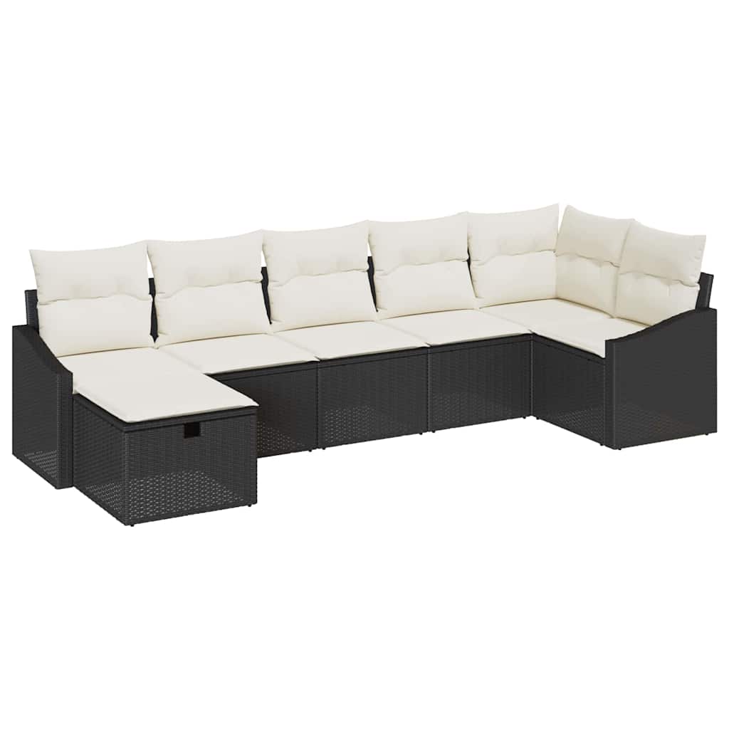 vidaXL Sofa Set mit Kissen 7 pcs Poly-Rattan