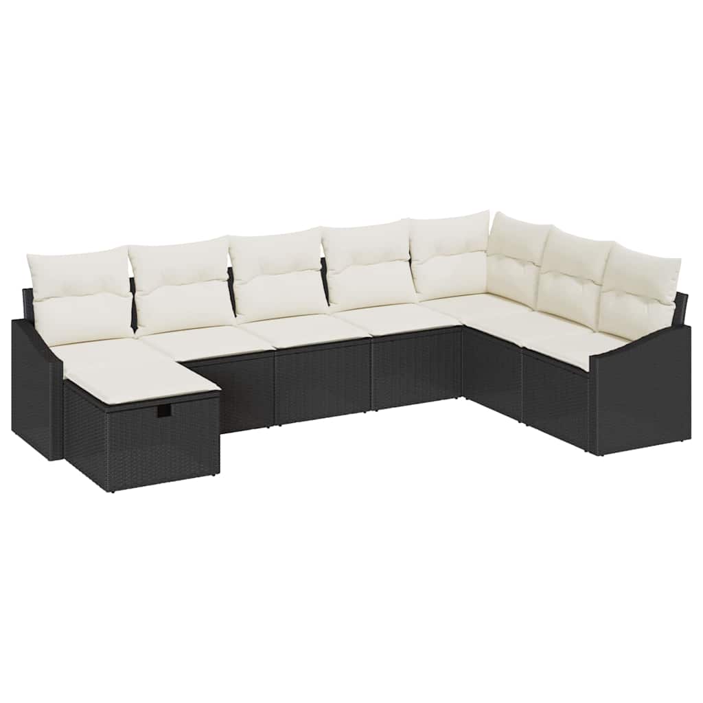 vidaXL Garten-Sofa-Set 8 pcs Schwarz 55 x 62 x 69 cm Poly Rattan