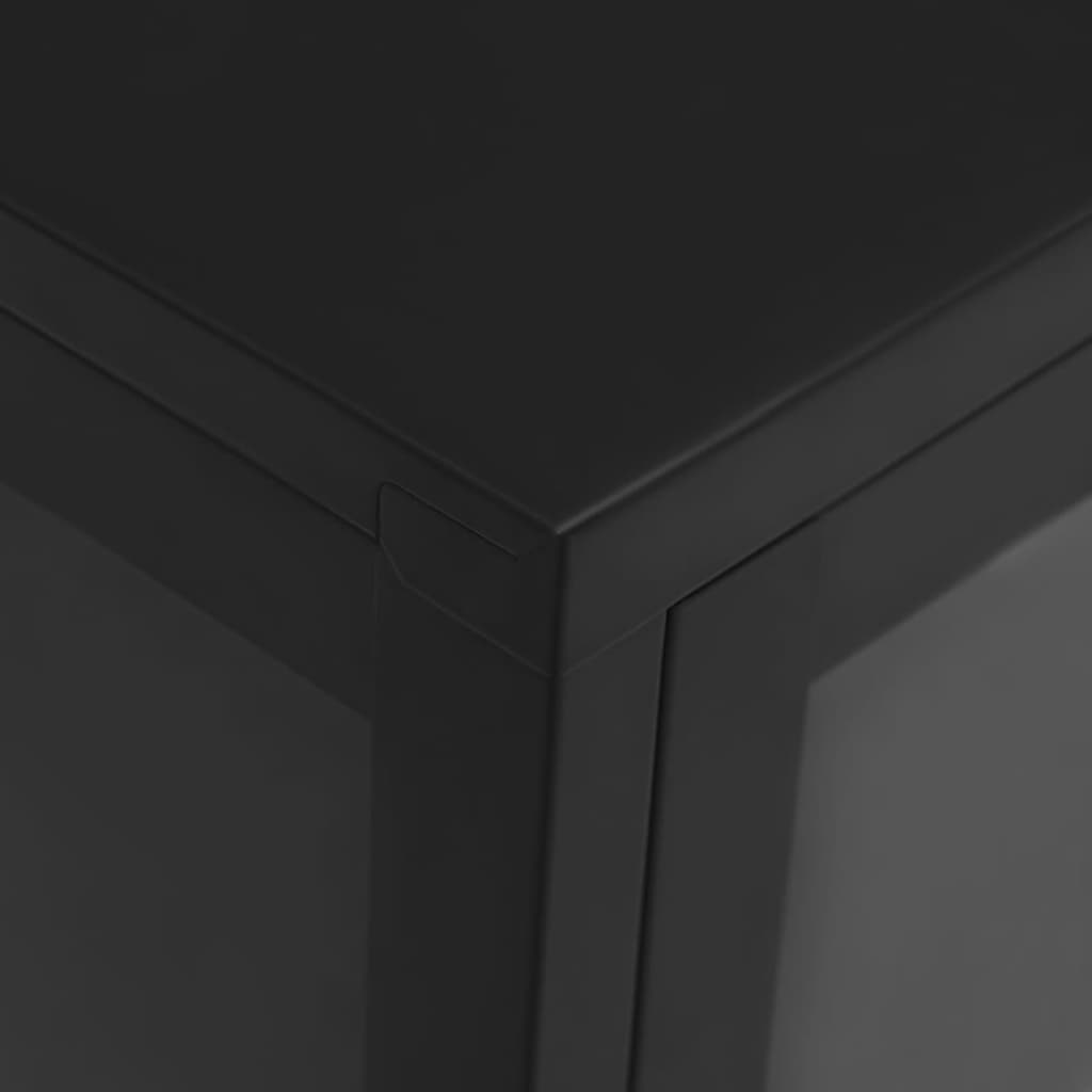 vidaXL Sideboard Schwarz 70x35x70 cm Stahl und Glas