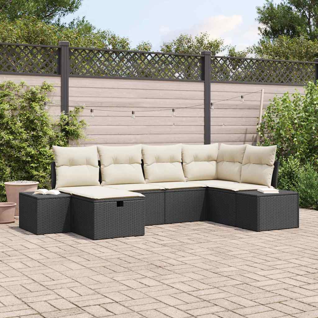 vidaXL Sofa Set mit Kissen 7 pcs Poly-Rattan