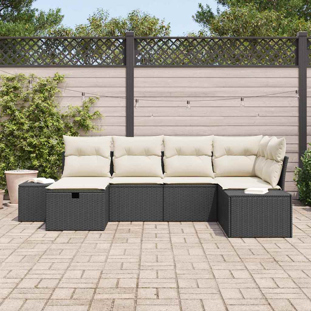 vidaXL Sofa Set mit Kissen 7 pcs Poly-Rattan
