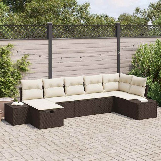 vidaXL Sofa Set mit Kissen 8 pcs Poly-Rattan