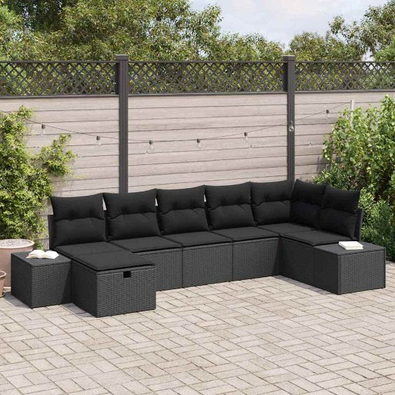 vidaXL Sofa Set mit Kissen 8 pcs Poly-Rattan