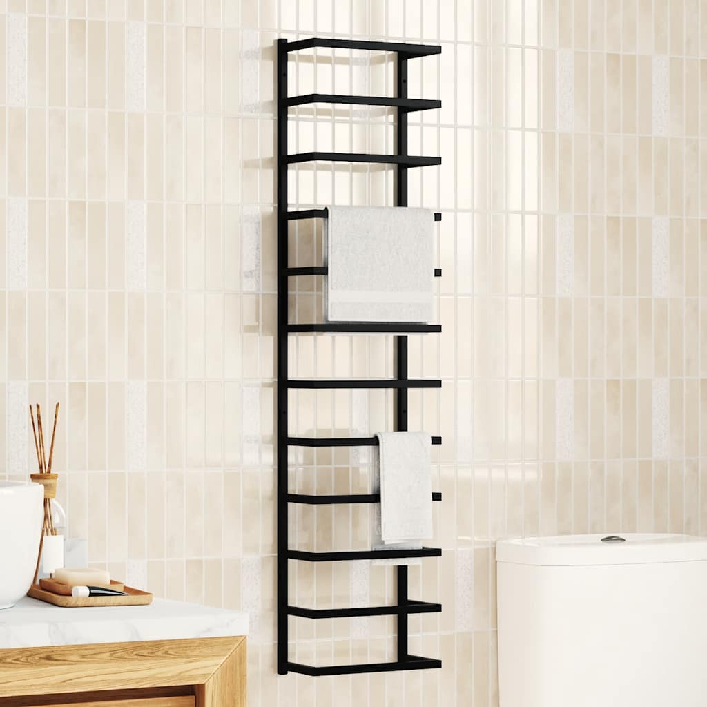 vidaXL Handtuchständer Schwarz 24x12x48 cm Stahl