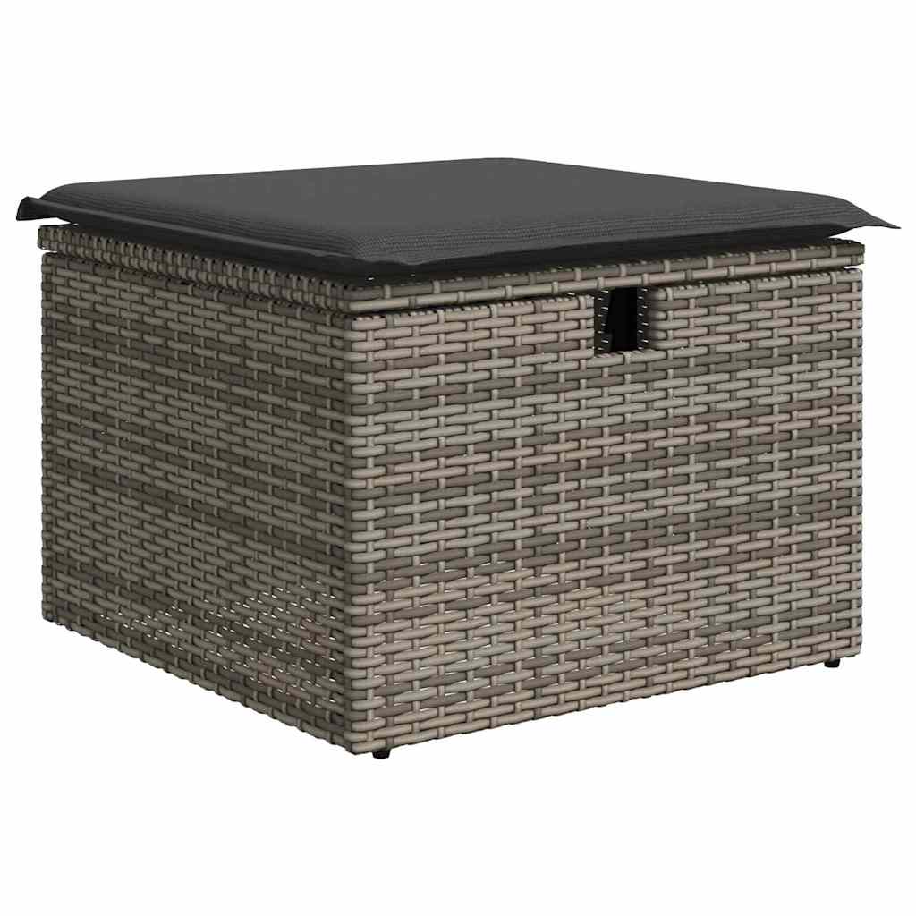 Garten-Sofa-Set 7 pcs Grau Poly-Rattan