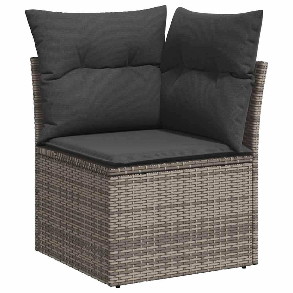 Garten-Sofa-Set 7 pcs Grau Poly-Rattan