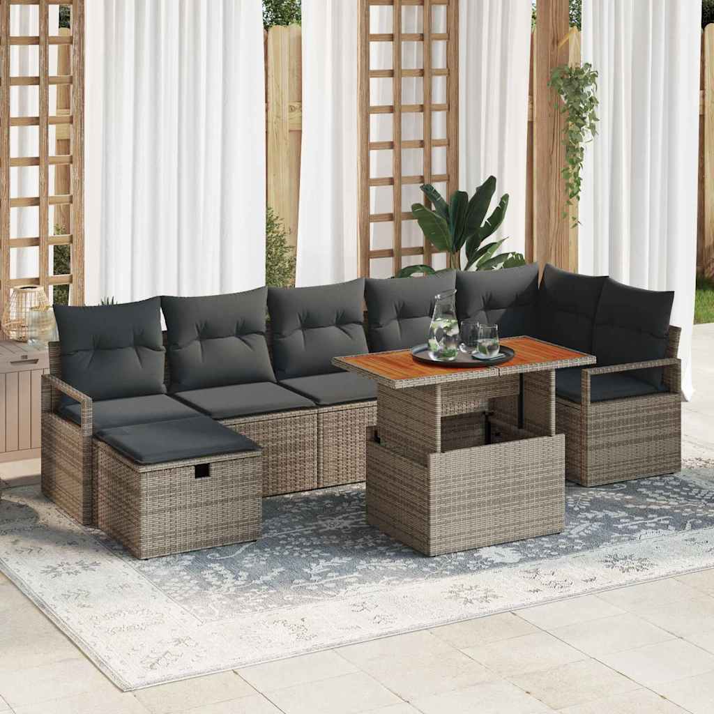 vidaXL Garten-Sofa-Set 8 pcs Schwarz Poly-Rattan