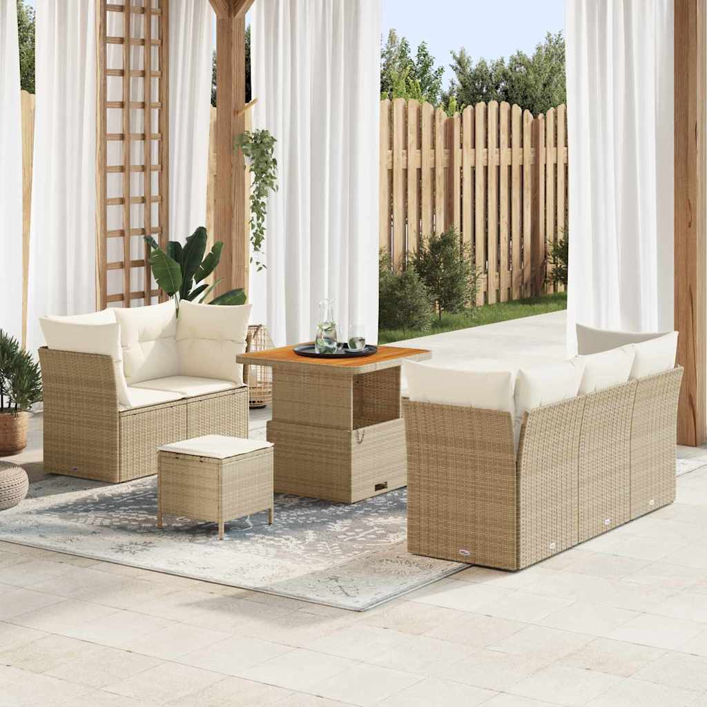 vidaXL Garten-Sofa-Set 8 pcs Schwarz Poly-Rattan