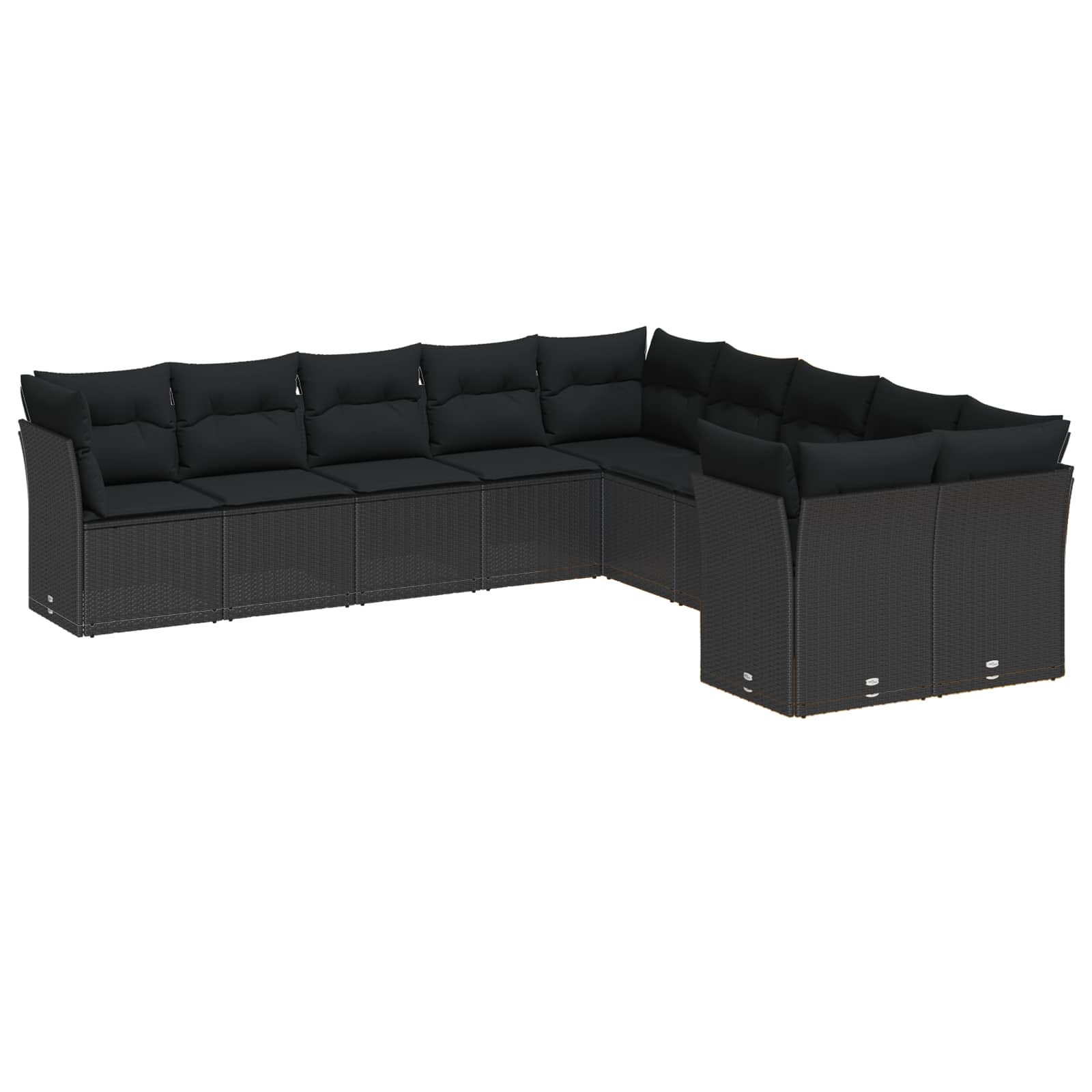 vidaXL Gartensofa-set 13 pcs Schwarz Poly-Rattan