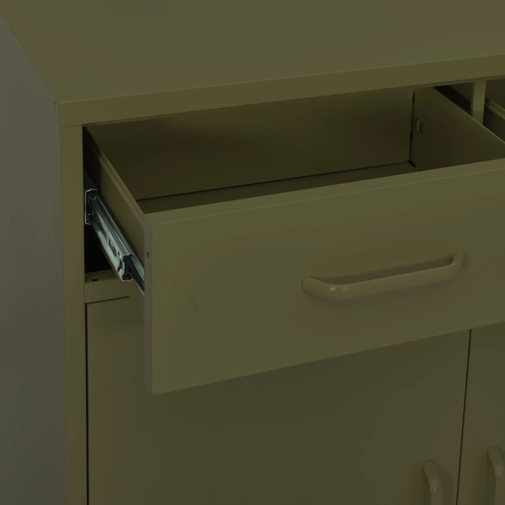vidaXL Lagerschrank Olivgrün 80x35x101,5 cm Stahl