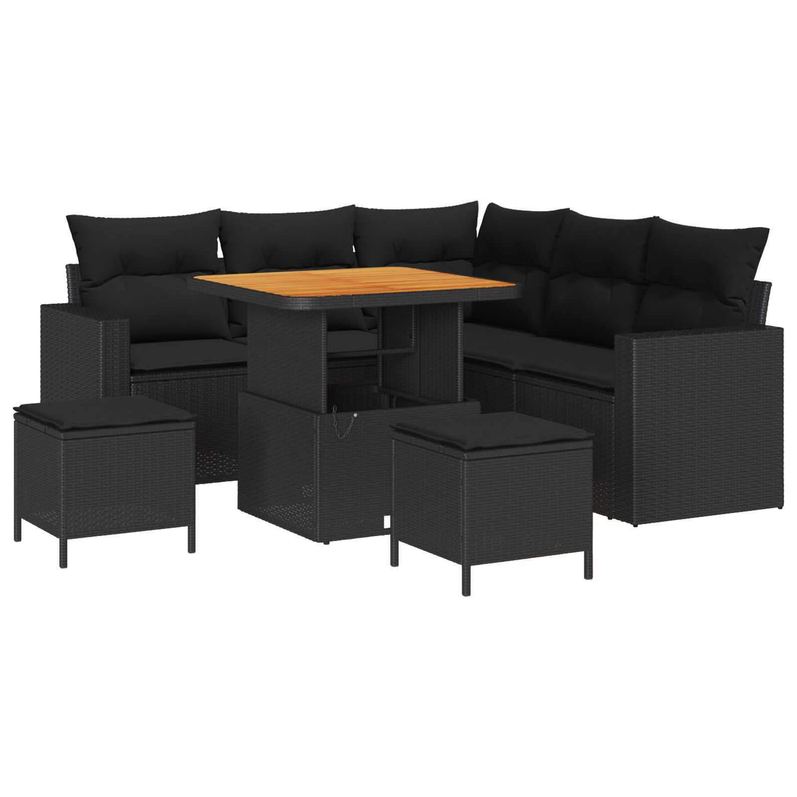 vidaXL Garten-Sofa-Set 8 pcs Schwarz Poly-Rattan