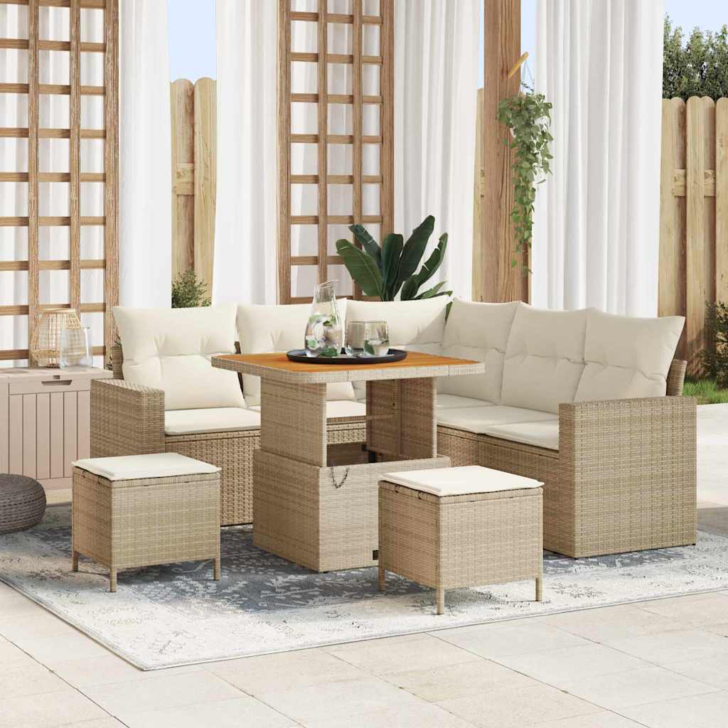 vidaXL Garten-Sofa-Set 8 pcs Schwarz Poly-Rattan