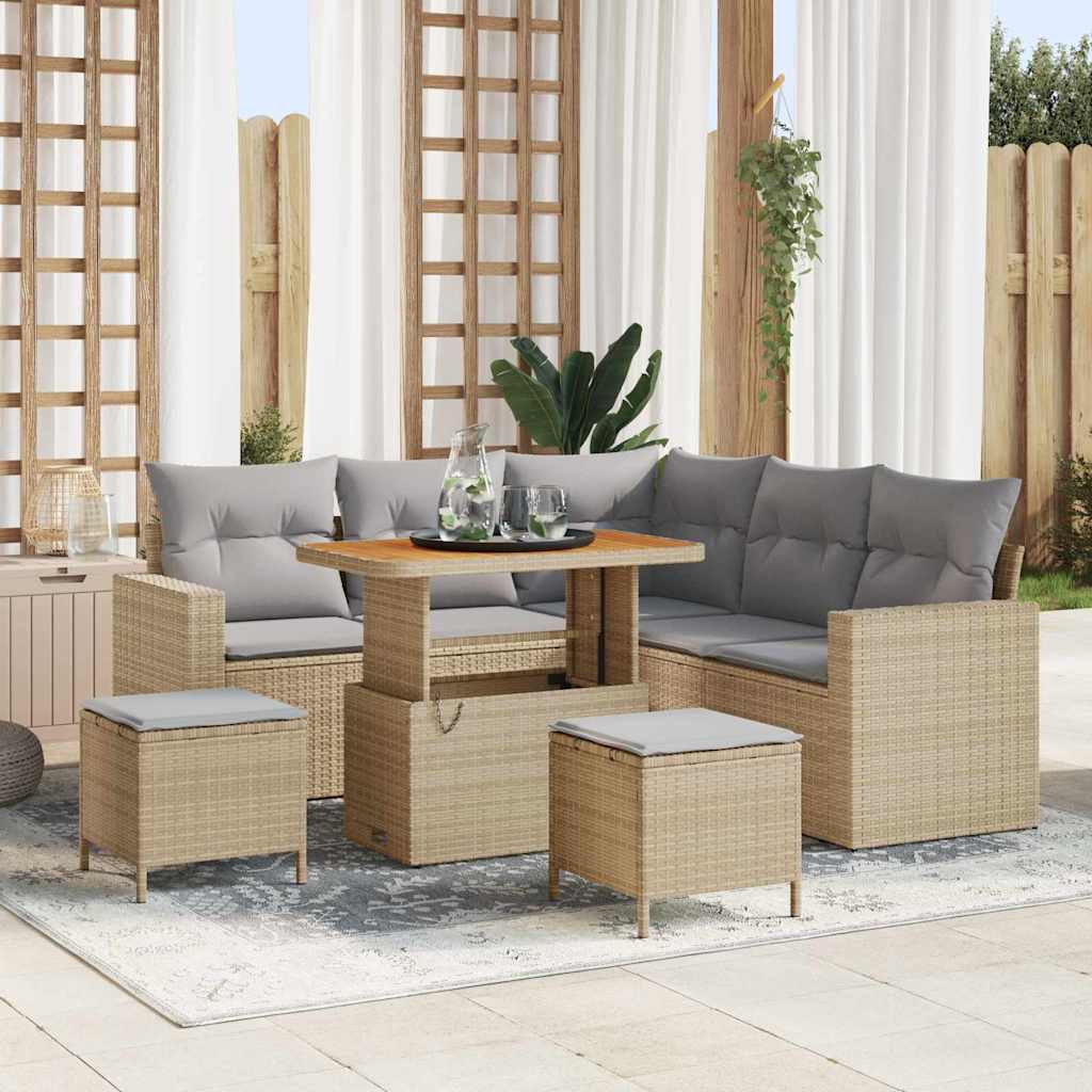vidaXL Garten-Sofa-Set 8 pcs Schwarz Poly-Rattan