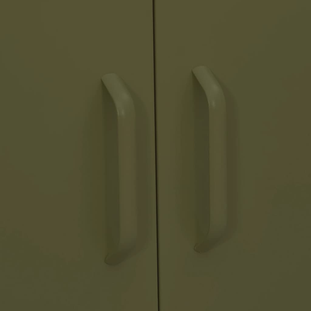 vidaXL Beistellschrank Olivgrün 80x35x101,5 cm Stahl