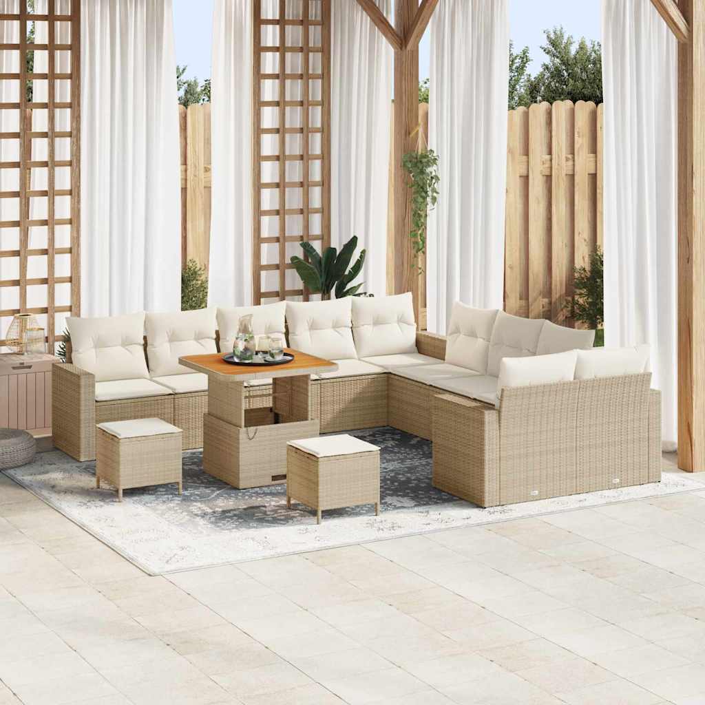 Gartensofa-set 13 pcs Schwarz Poly-Rattan
