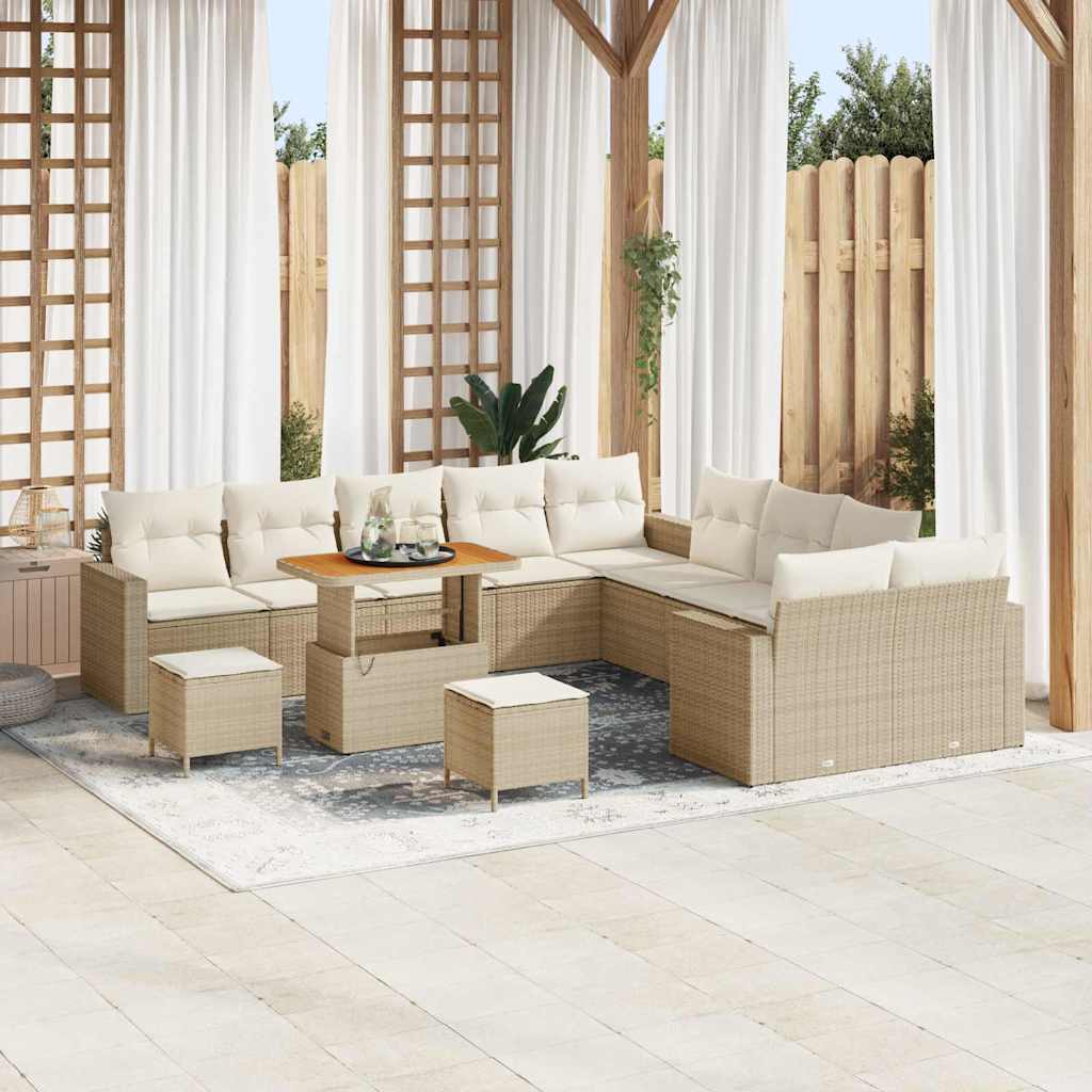 Gartensofa-set 13 pcs Schwarz Poly-Rattan