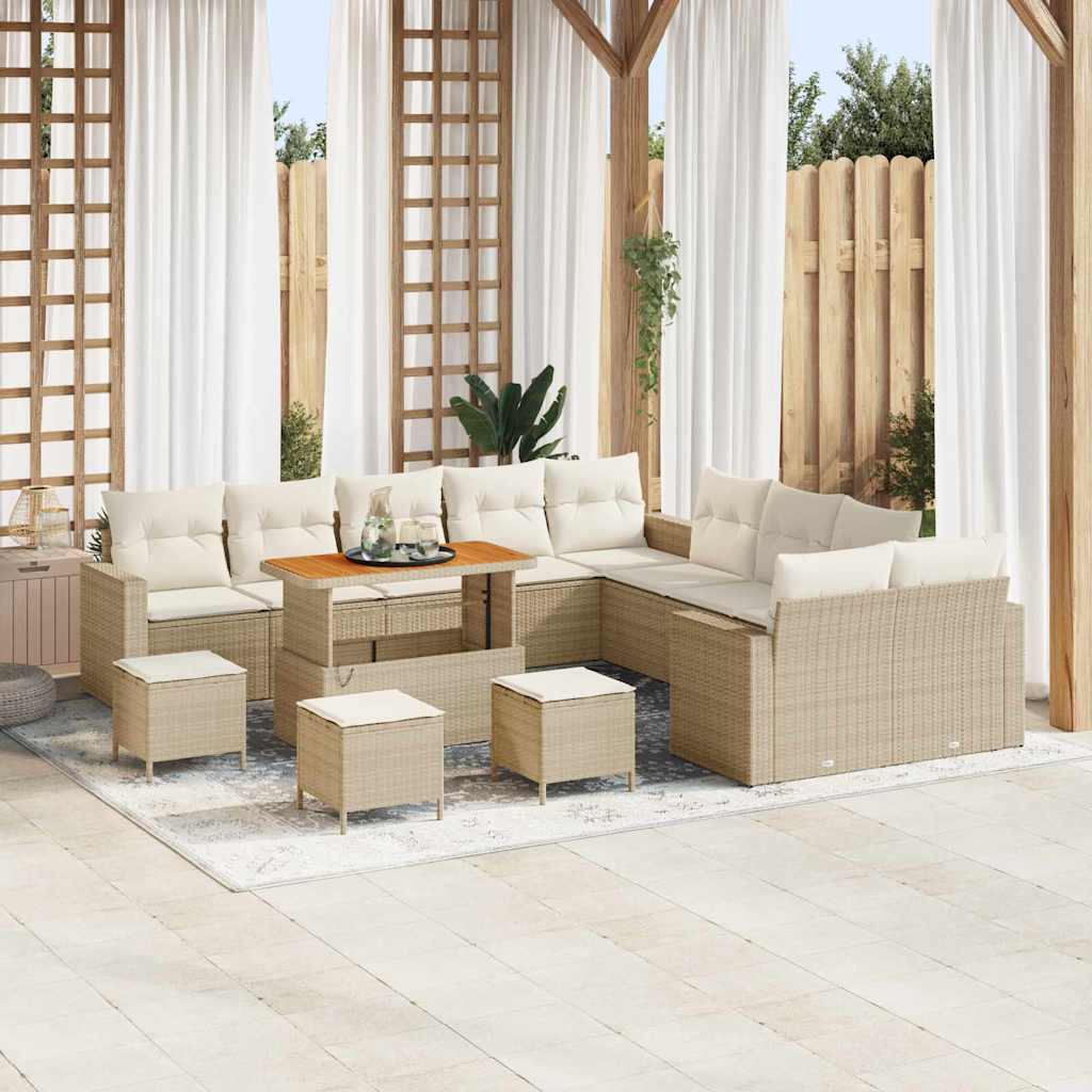 Gartensofa-set 13 pcs Schwarz Poly-Rattan