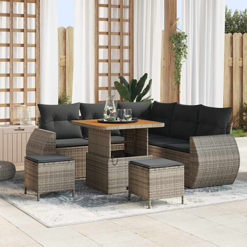 vidaXL Gartensofa-set 8 pcs Schwarz Poly-Rattan