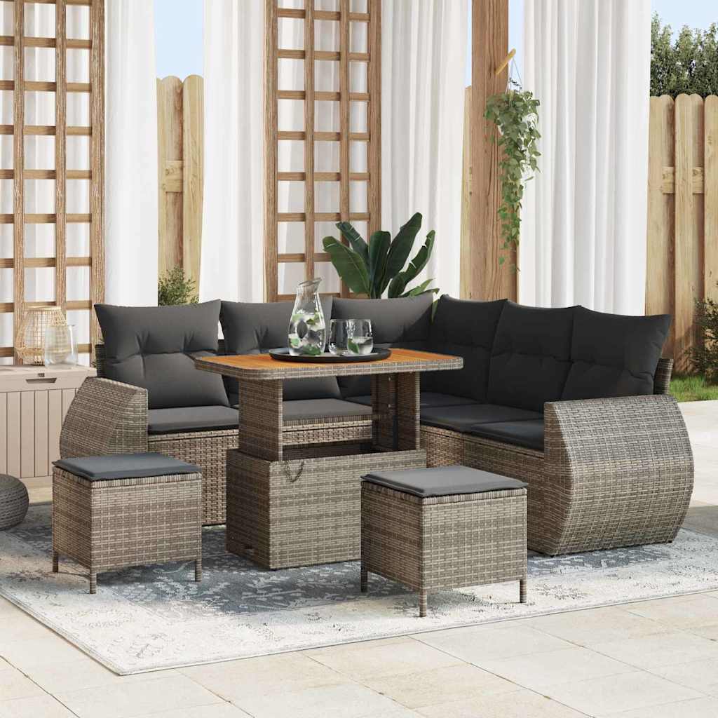 vidaXL Gartensofa-set 8 pcs Schwarz Poly-Rattan