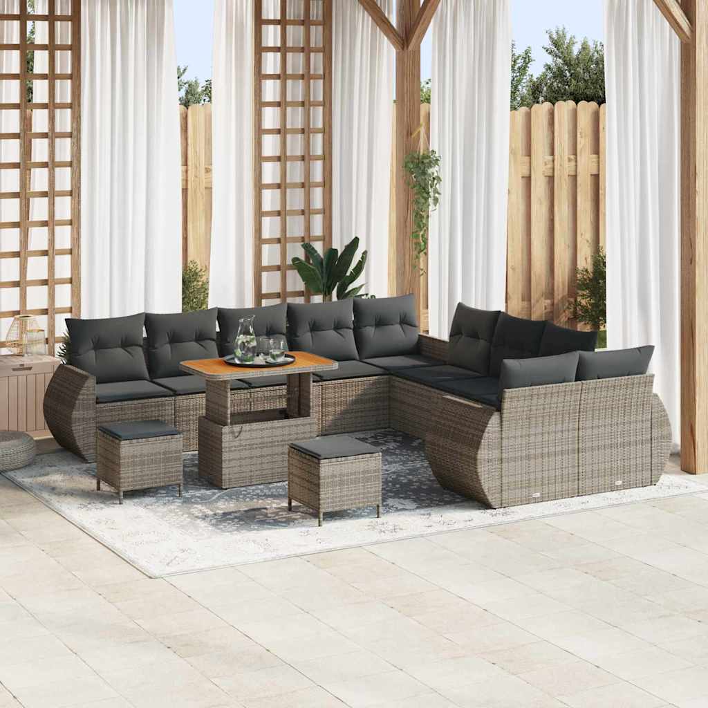 vidaXL Garten-Sofa-Set 13 pcs Schwarz Poly-Rattan