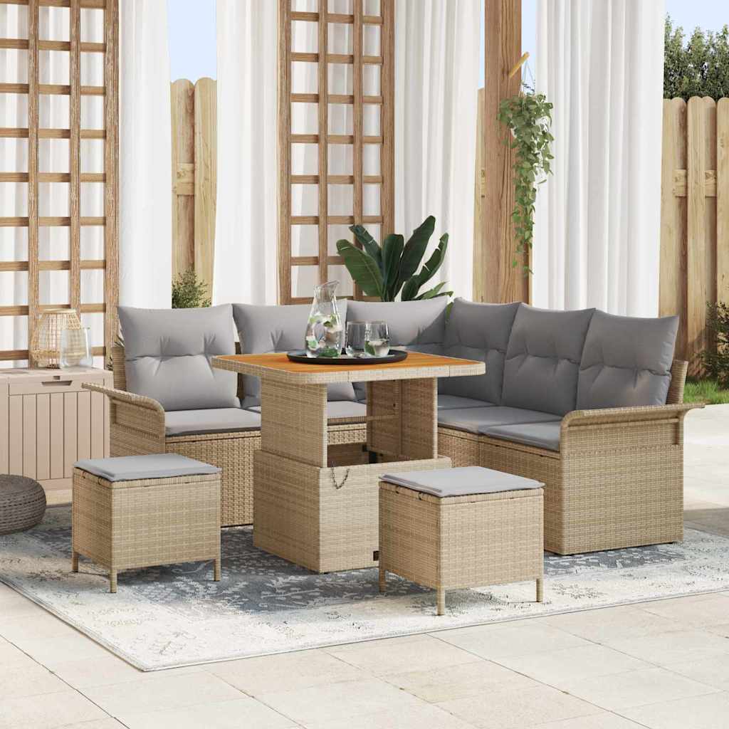 vidaXL Garten-Sofa-Set 8 pcs Schwarz Poly-Rattan