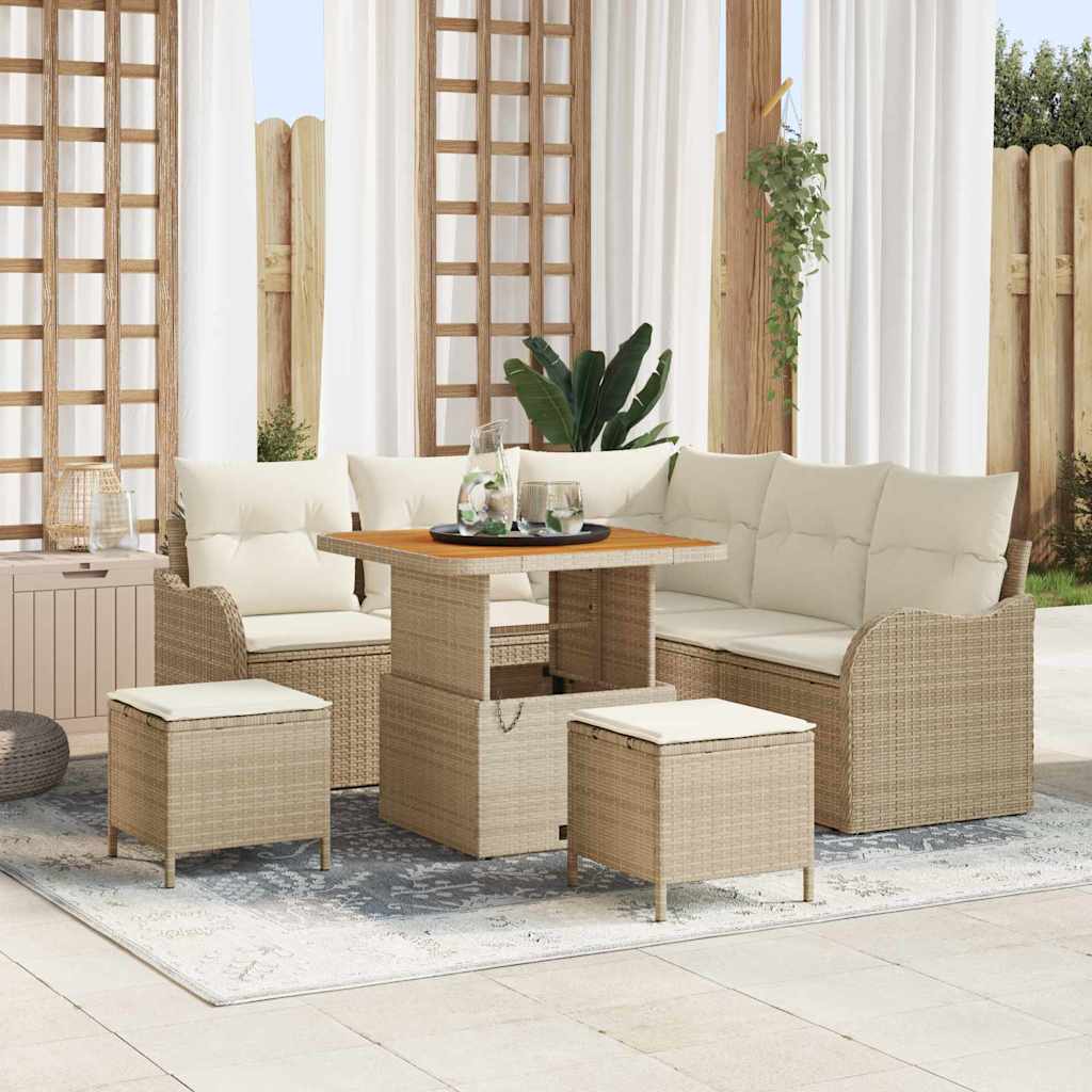 vidaXL Garten-Sofa-Set 8 pcs Schwarz Poly-Rattan