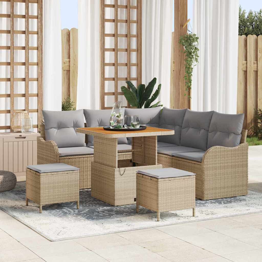 vidaXL Garten-Sofa-Set 8 pcs Schwarz Poly-Rattan