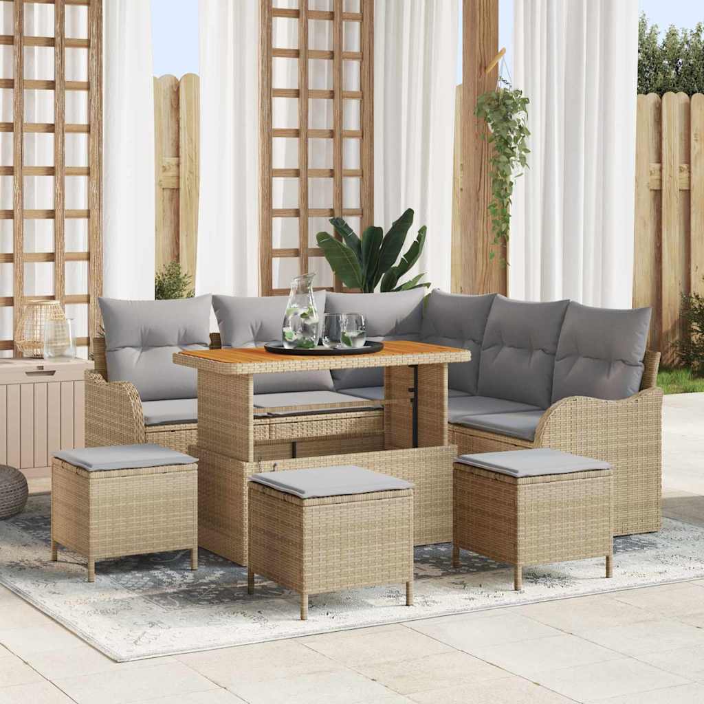 vidaXL Garten-Sofa-Set 8 pcs Schwarz Poly-Rattan