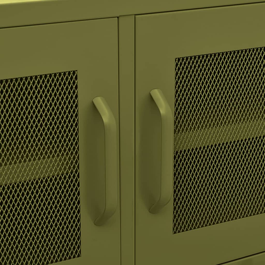 vidaXL TV-Schrank Olivgrün 105x35x50 cm Stahl