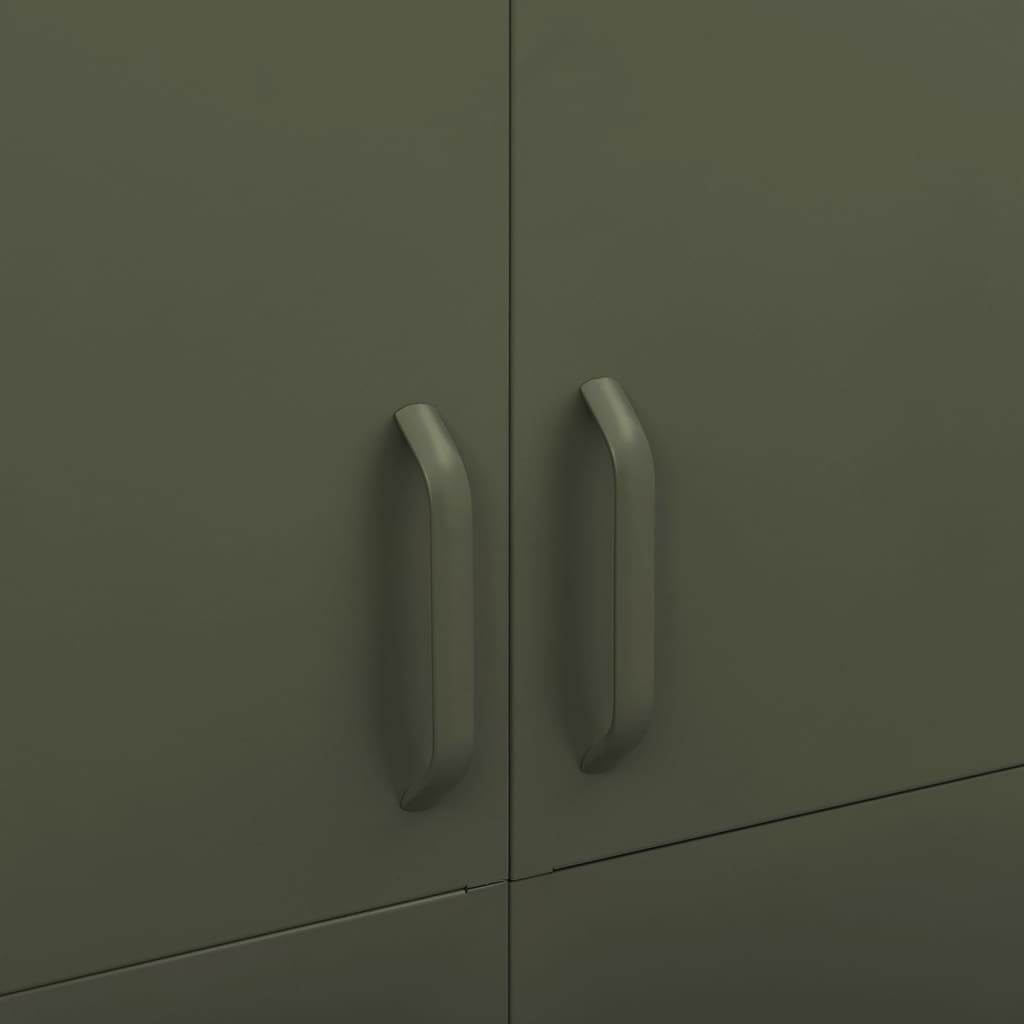 vidaXL Kleiderschrank Olivgrün 90x50x180 cm Stahl