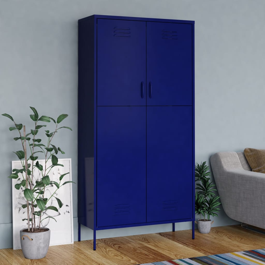 vidaXL Kleiderschrank Olivgrün 90x50x180 cm Stahl
