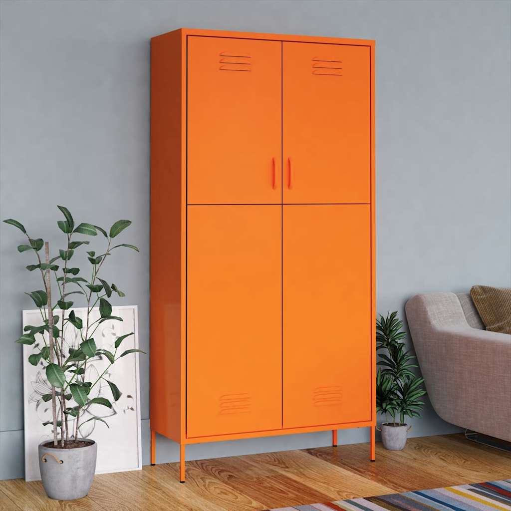 vidaXL Kleiderschrank Olivgrün 90x50x180 cm Stahl