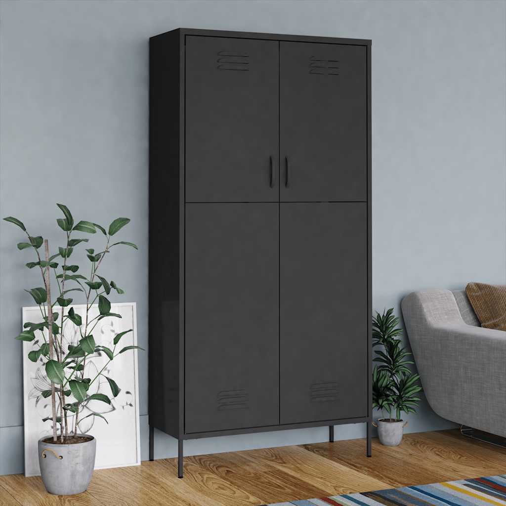 vidaXL Kleiderschrank Olivgrün 90x50x180 cm Stahl