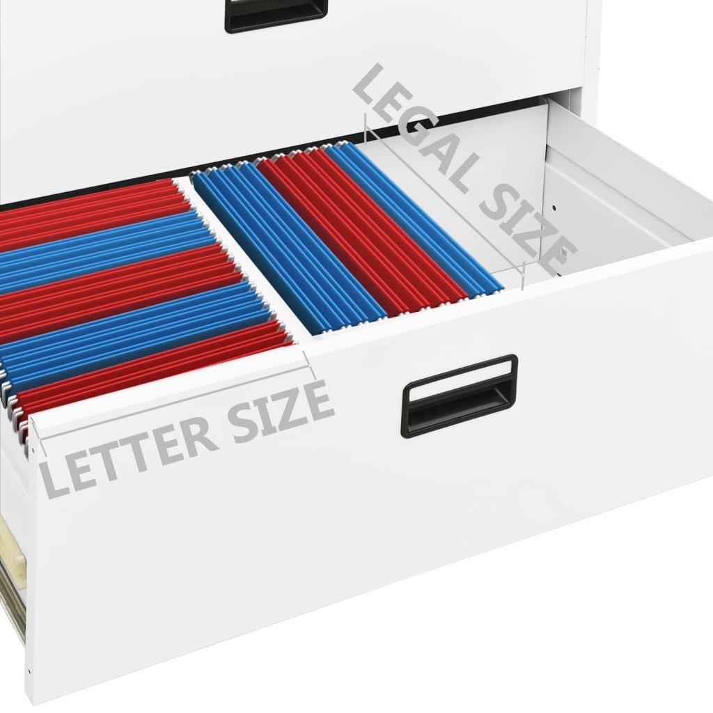 vidaXL Aktenschrank Weiß 90x46x72,5 cm Stahl