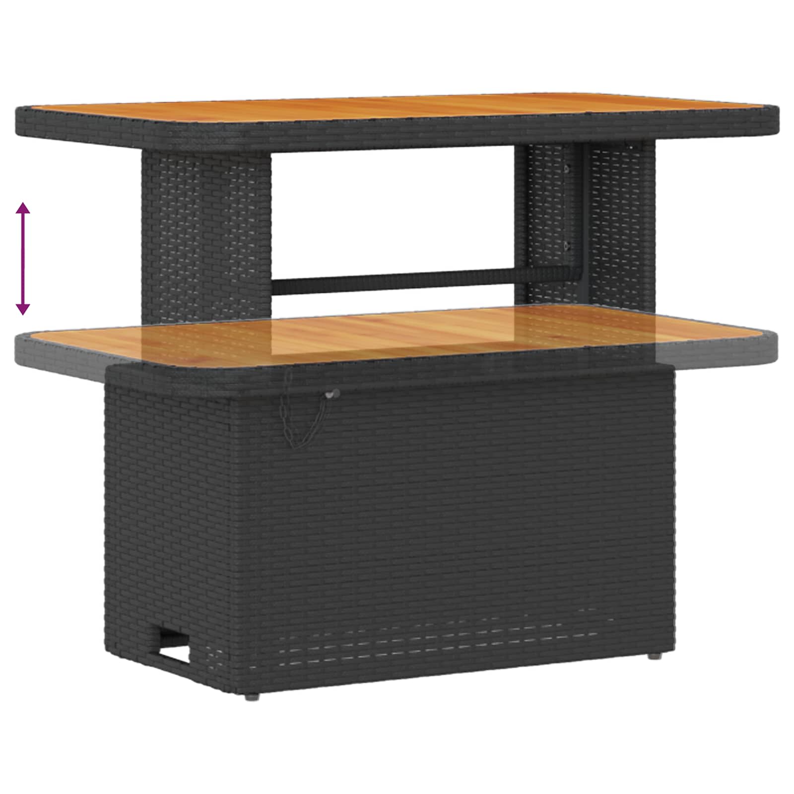 vidaXL Garten-Sofa-Set mit Kissen 10 pcs Schwarz Poly Rattan