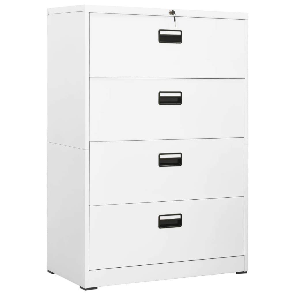 vidaXL Aktenschrank Weiß 90x46x72,5 cm Stahl