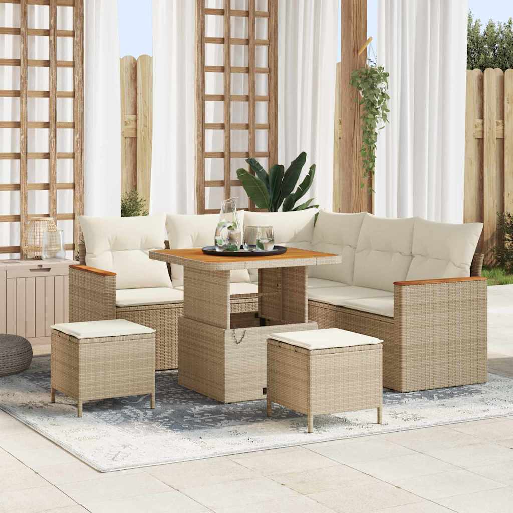 vidaXL Gartensofa-set 8 pcs Schwarz Poly-Rattan