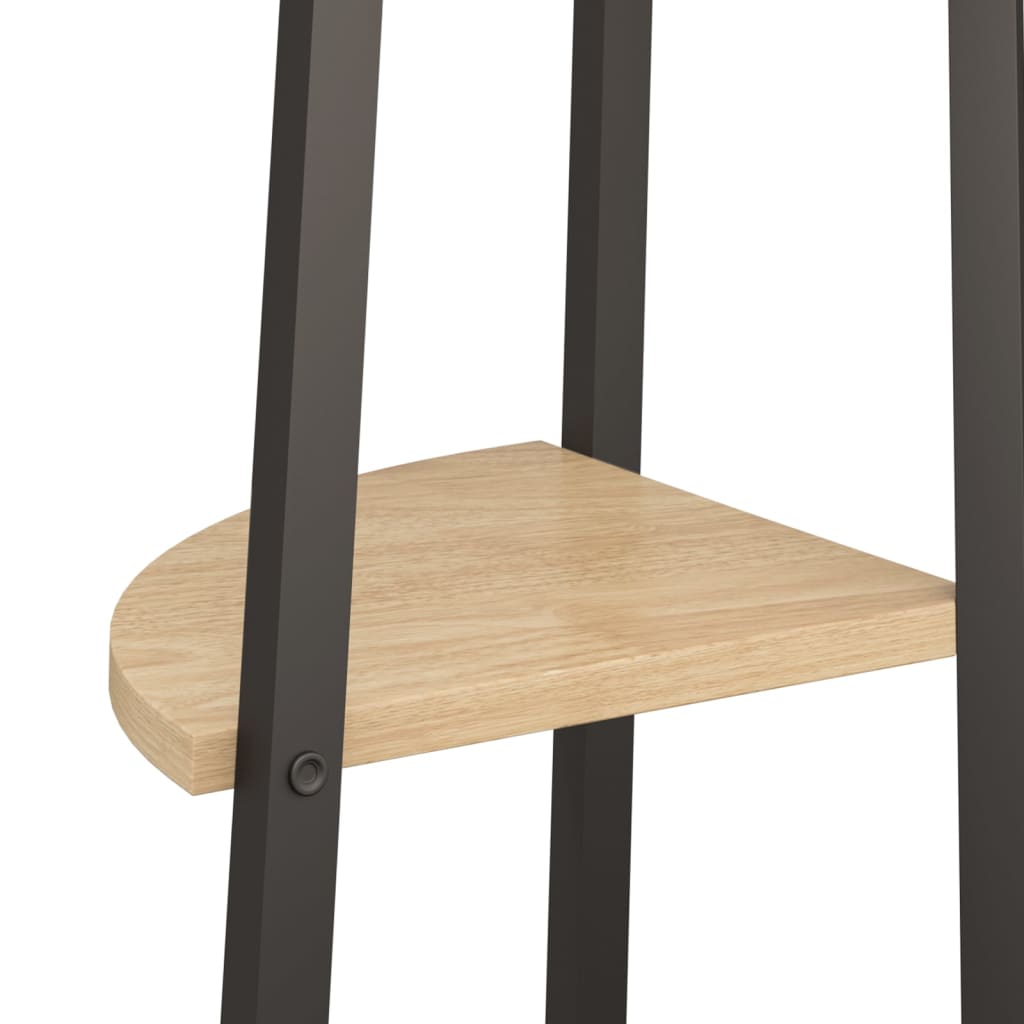 vidaXL Eckregal mit 3 Ablagen Hellbraun und Schwarz 45,5x31,5x120 cm