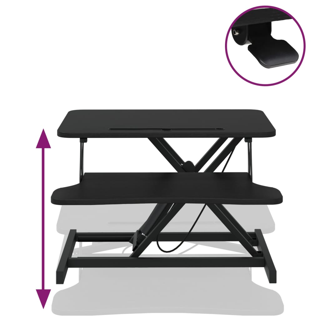 vidaXL Arbeitsstation Verstellbar 60x40x(13-41,5) cm Stahl