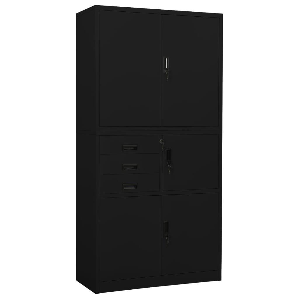 vidaXL Büroschrank Weiß 90x40x180 cm Stahl