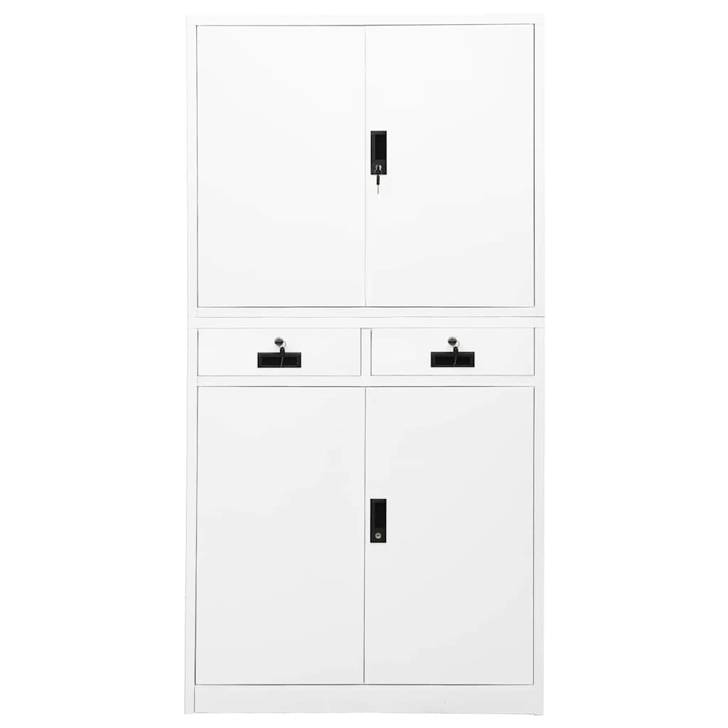 vidaXL Büroschrank Weiß 90x40x180 cm Stahl