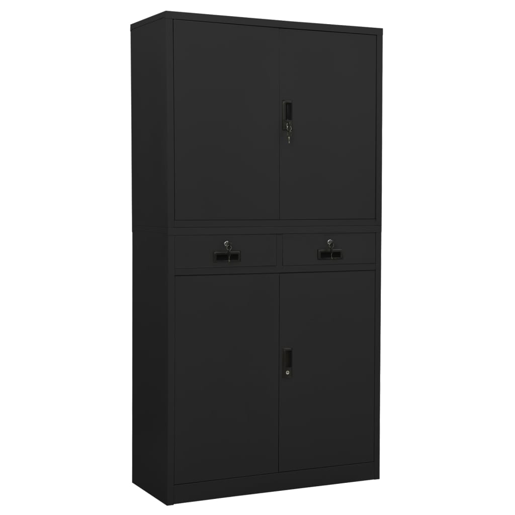 vidaXL Büroschrank Weiß 90x40x180 cm Stahl