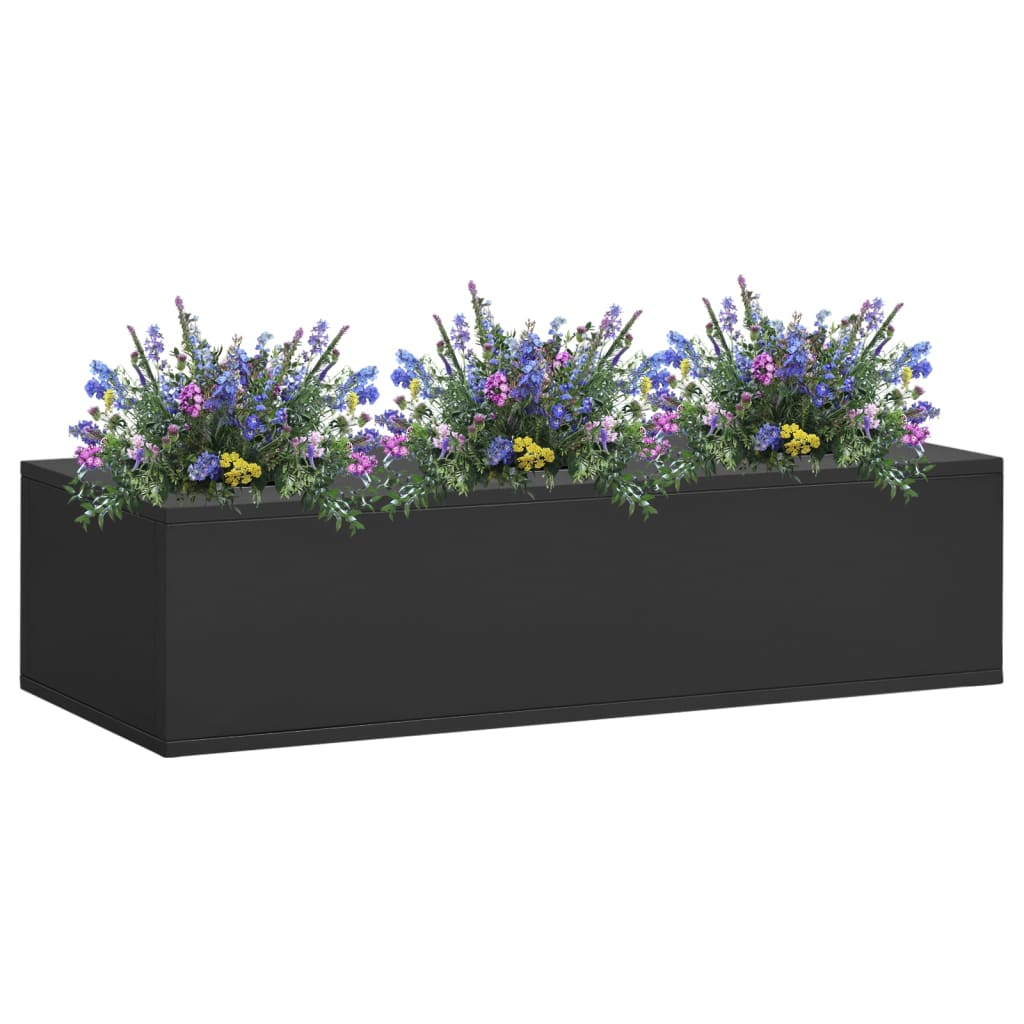 vidaXL Büro-Blumenkasten Hellgrau 90x40x23 cm Stahl