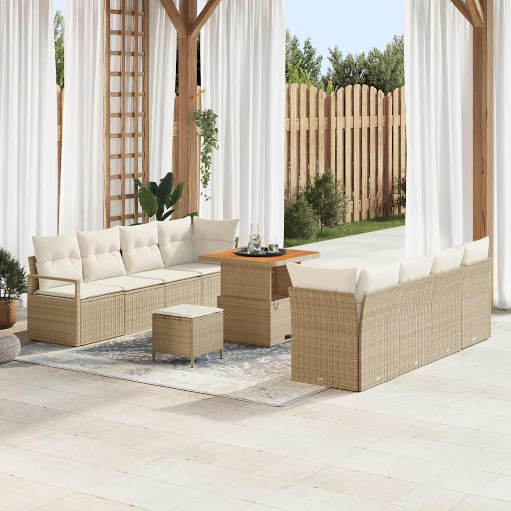 Garten-Sofa-Set mit Kissen mit Speicher Schwarz 80 x 80 x 71 cm