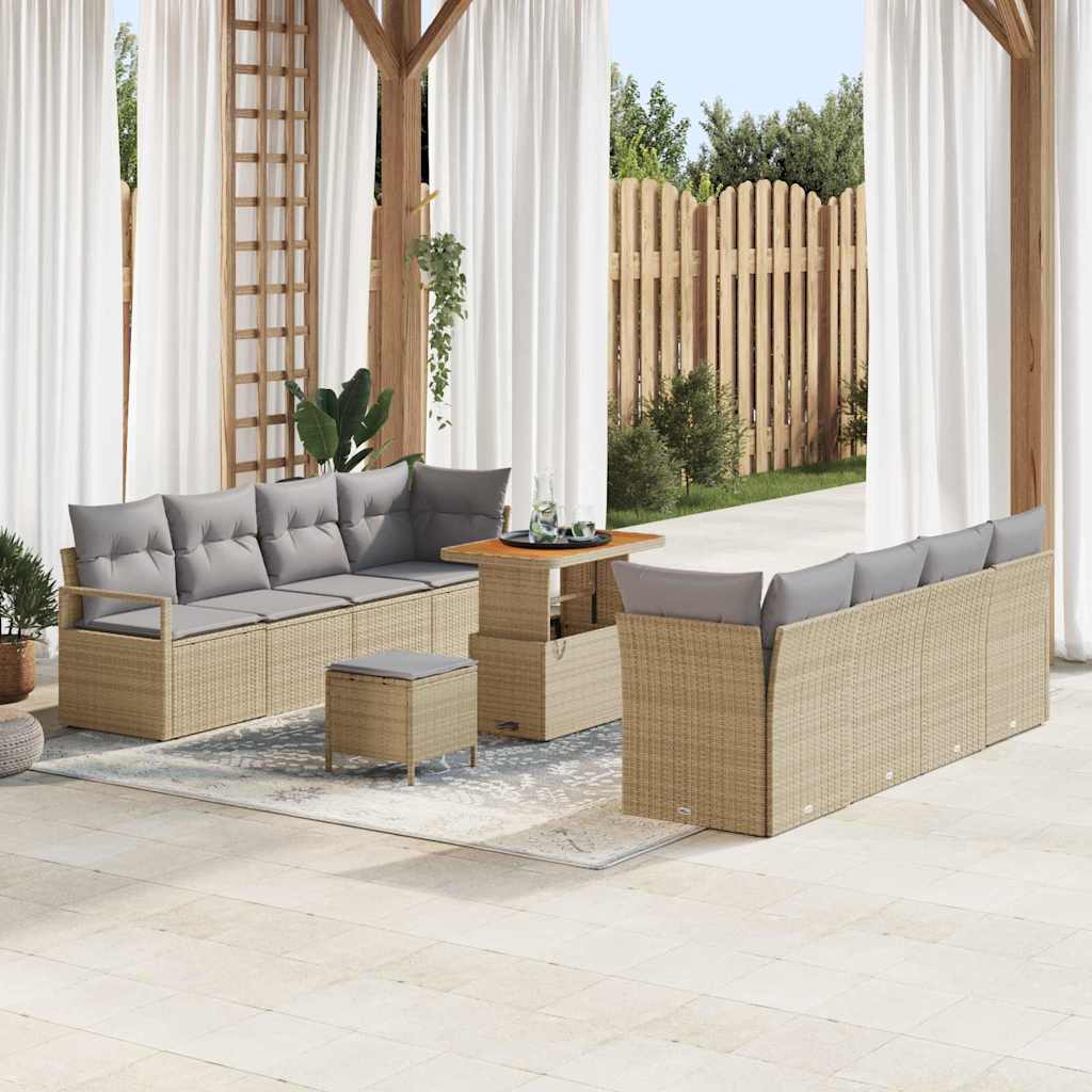 Garten-Sofa-Set mit Kissen mit Speicher Schwarz 80 x 80 x 71 cm