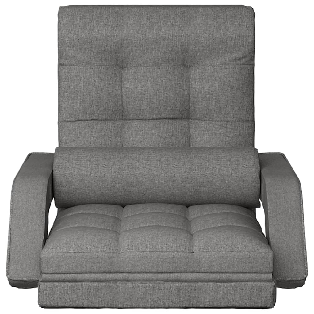 vidaXL Bodenstuhl Klappbar mit Schlaffunktion Hellgrau Stoff