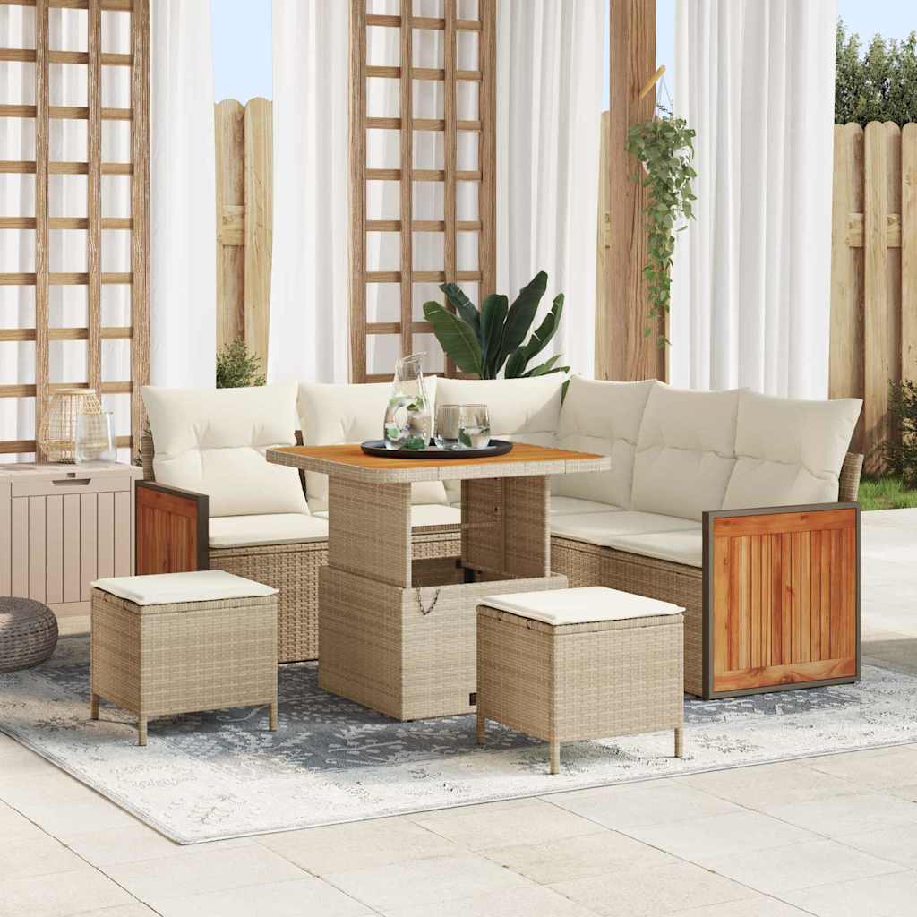 vidaXL Garten-Sofa-Set 8 pcs Schwarz und Braun Poly-Rattan