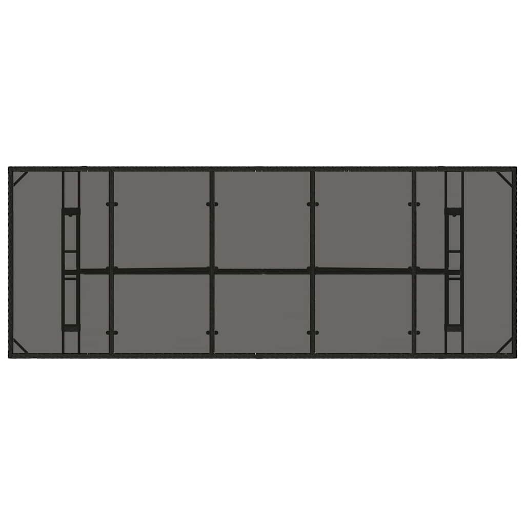 vidaXL Garten Essgruppe 9 pcs Schwarz Poly-Rattan
